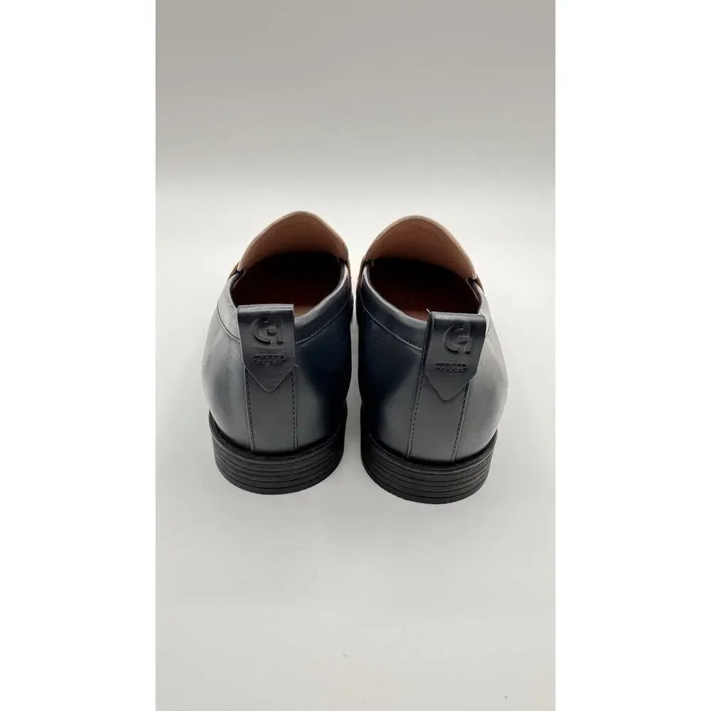 Cole Haan Shoes Womens Size 8 Navy White Pecan Leather Stassi Penny Loafers